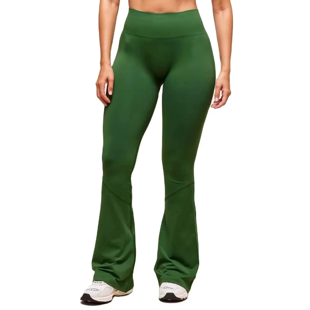 OEM Custom Women Split Hem Bootcut Pants High Waisted Flare Yoga Leggings Wide Leg Activewear Wholesale