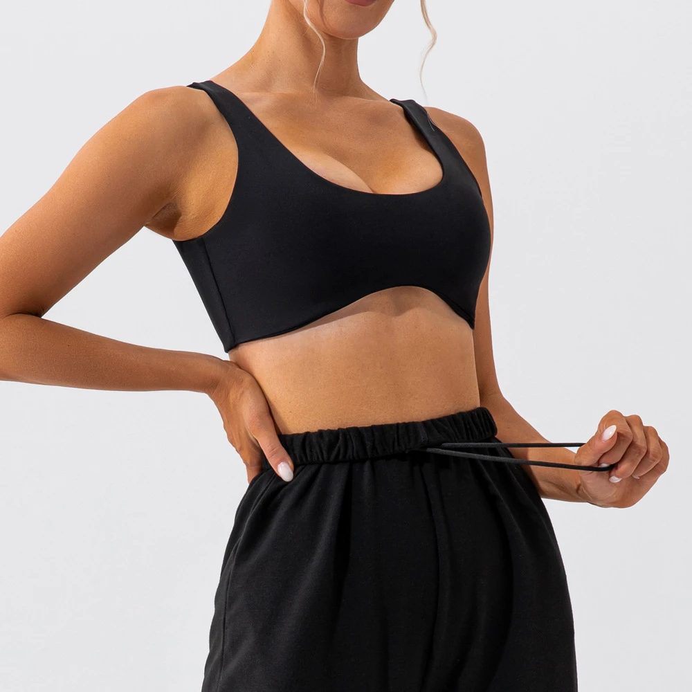 Wholesale Women's Plus Size Lightweight High Support Padded Sexy Backless Sport Bra Yoga Fitness Active Workout Top Quick Dry