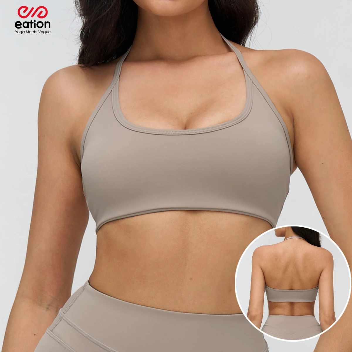 Sports Bra for Women U Neck Backless Halter Removable Chest Pad Comfortable Workout Yoga Bra Eco Friendly Gym Fitness Yoga Wear