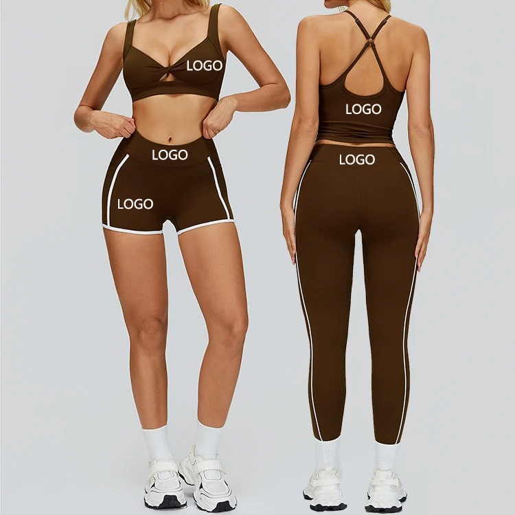 Women's 2Pcs Color Blocking Fitness Set Hollow Out Shockproof Sports Bra High Waist Tights Naked Feel Activewear Yoga Running