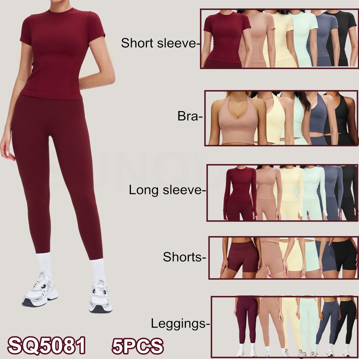 Fitness Two Piece Set Seamless Solid Color Yoga Bra High Waist Pants Elastic Waist Elastic Waist Yoga Wear Women Gym Clothing