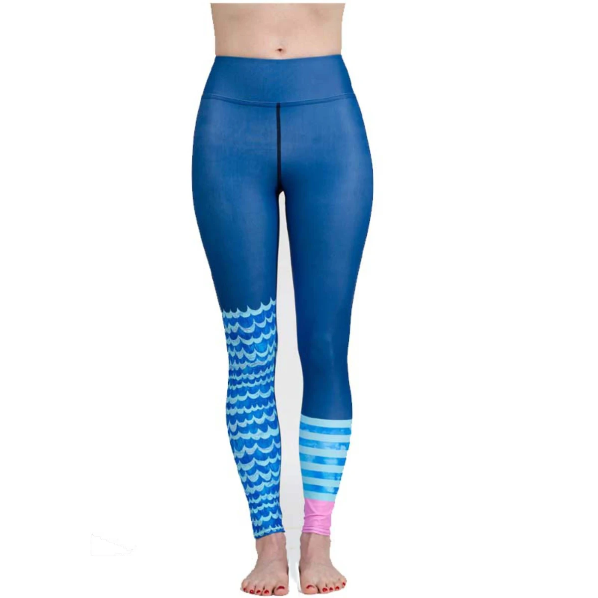 Women's High Elastic Waist Full-Length Leggings Spandex/Polyester Yoga Pants Print Eco-Friendly Sweat-Wicking Quick Dry Four-Way