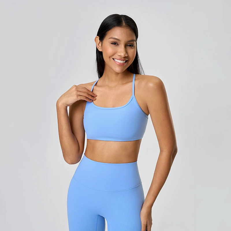 Women's Summer New Yoga Sports Bra Breathable Slim Supporter Beautiful Back Seamless Tops and Thin Straps Sport Bras DW399