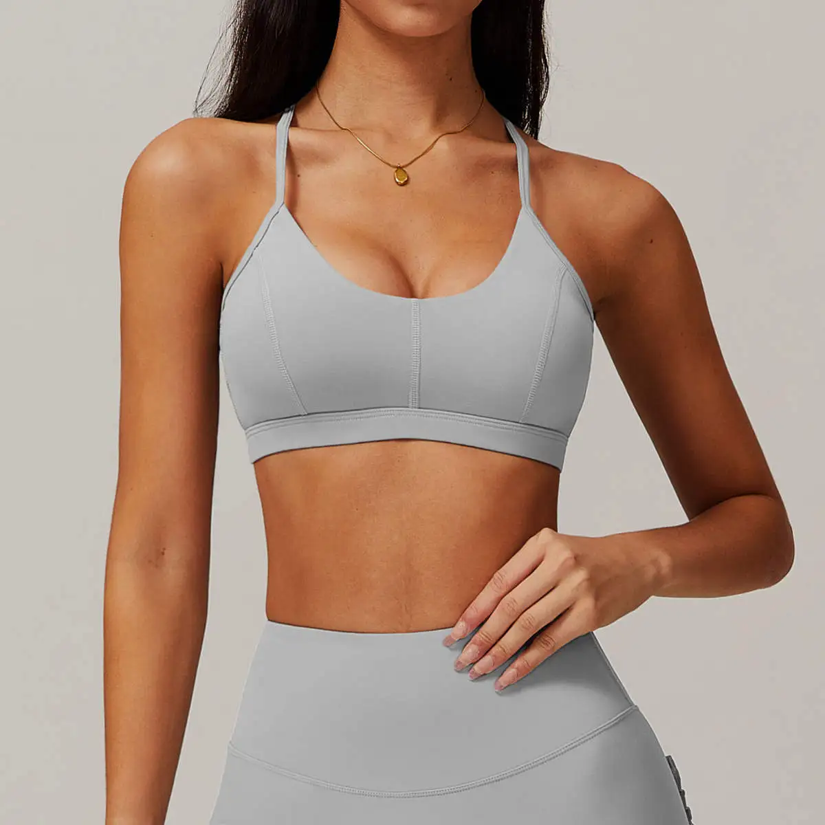 Women's sports bra crafted with breathable stretch fabric offering supportive fit quick dry comfort and stylish active design