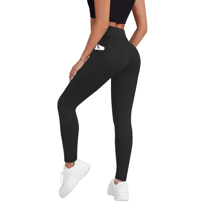 GC Yoga Pants Spring and Summer High Waist Hip Lifting Slim Fitness Side Pocket Sports Leggings Women