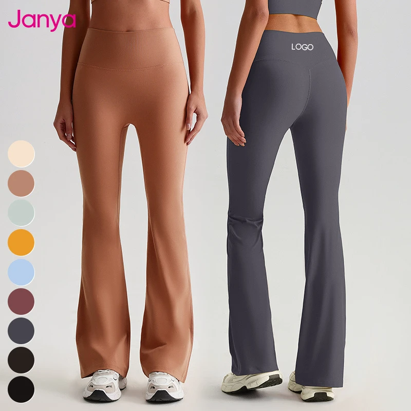 Janya Four-Way Stretch Flare Yoga Leggings Soft Breathable Active Wear Elastic Waist Closure Best Quality No Front Rise Seams