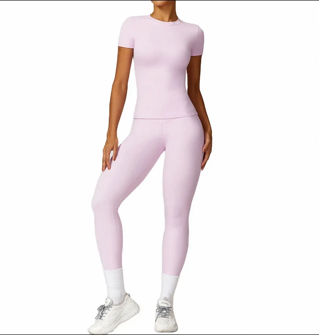 YanRuo Women's High-Waisted Sports Gym Fitness Yoga Suit Breathable Tight-Fitting Workout Gym Set Plus Size Options