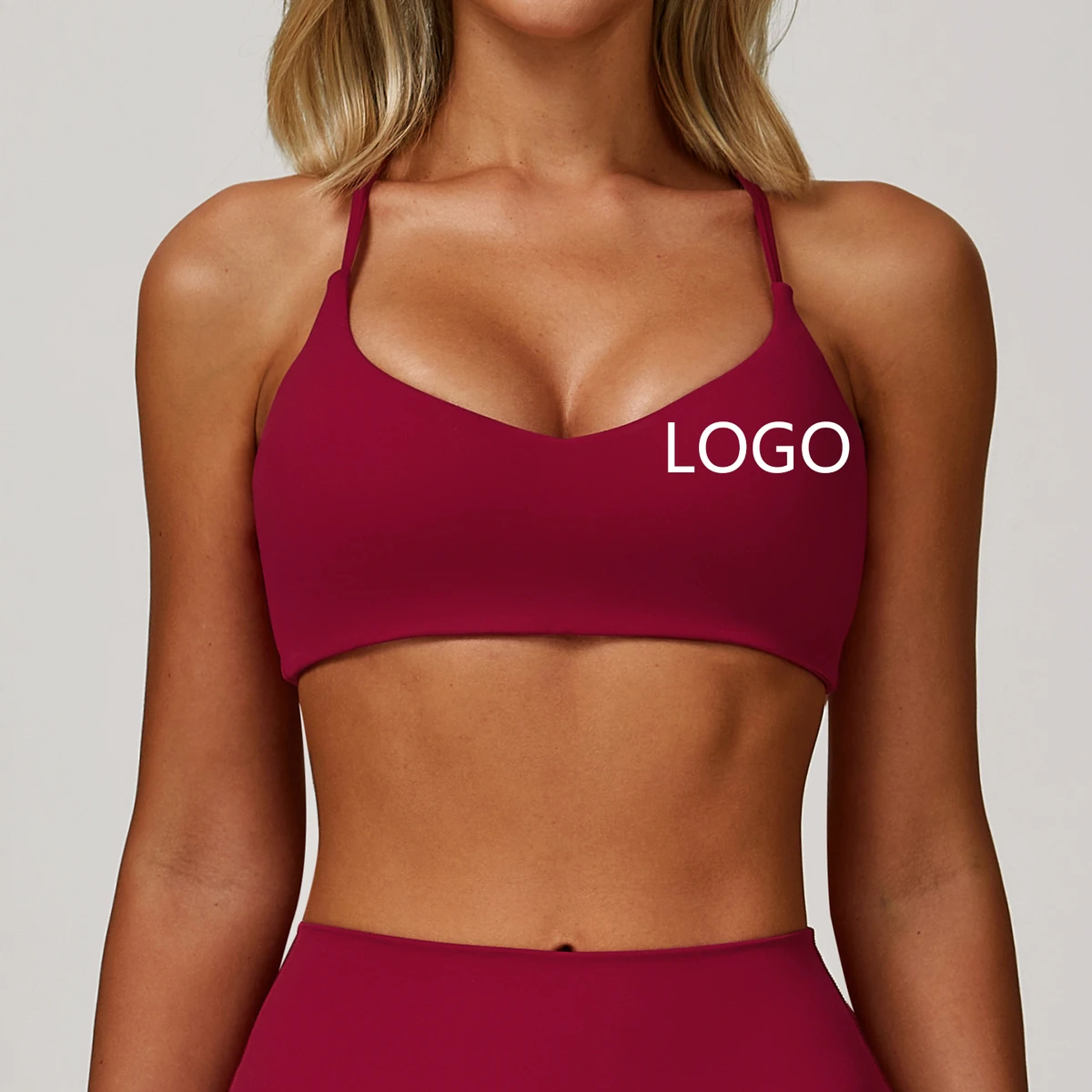 Women's One-Piece Sexy Fitness Yoga Bra Cross-Border Sanding Tight Back Running Exercise Sports Underwear