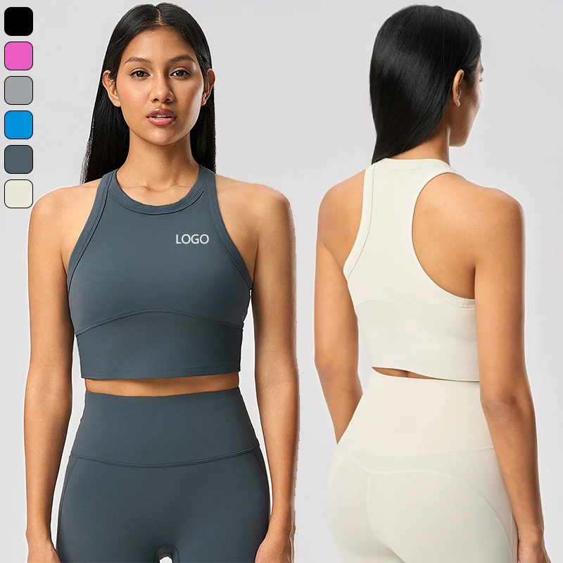 XW-D25030 New Style Round Neck High Support Exercise Bra with Chest Pads Comfortable Breathable Women Running Yoga Gym Bra