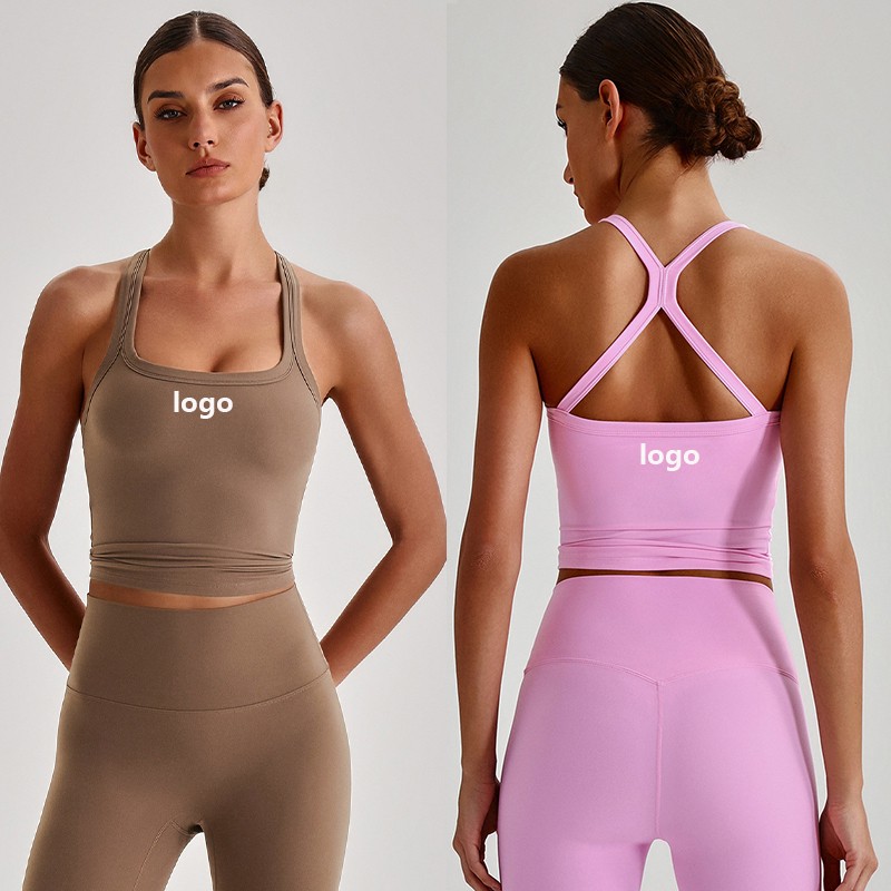 21 Colors Lightweight Seamless Shockproof Sports Bra Women Cross Back High for Push-Up Fitness Running Yoga Sexy Training
