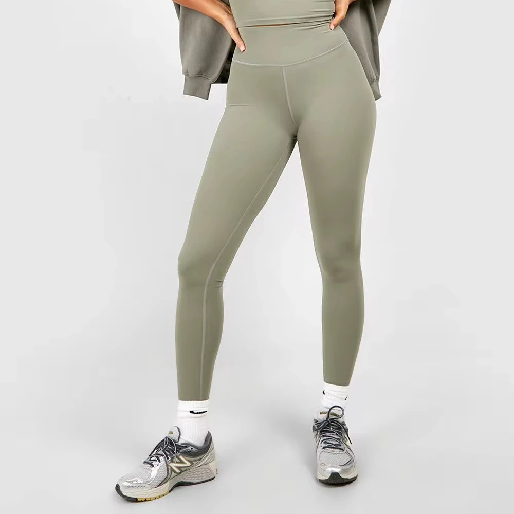 Women High Waist Ankle-Length Gym Fitness Pants Super Soft Breathable Spandex/Nylon Four-Way Stretch Quick Dry Simple Wholesale