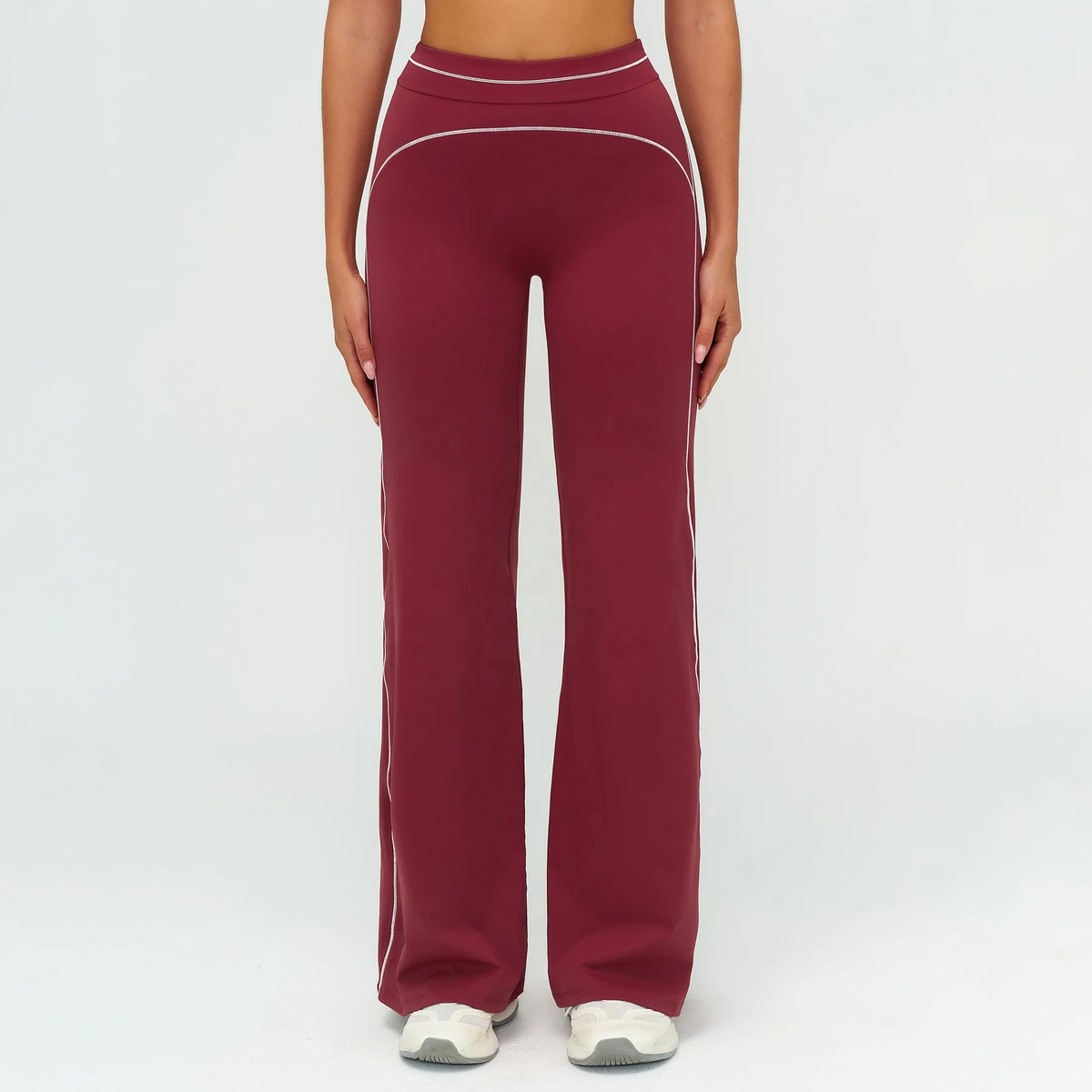 Yoga Pilates Wide Leg High Waist Full Length Quick Dry Spandex/Nylon Workout Lifting Tight Pants
