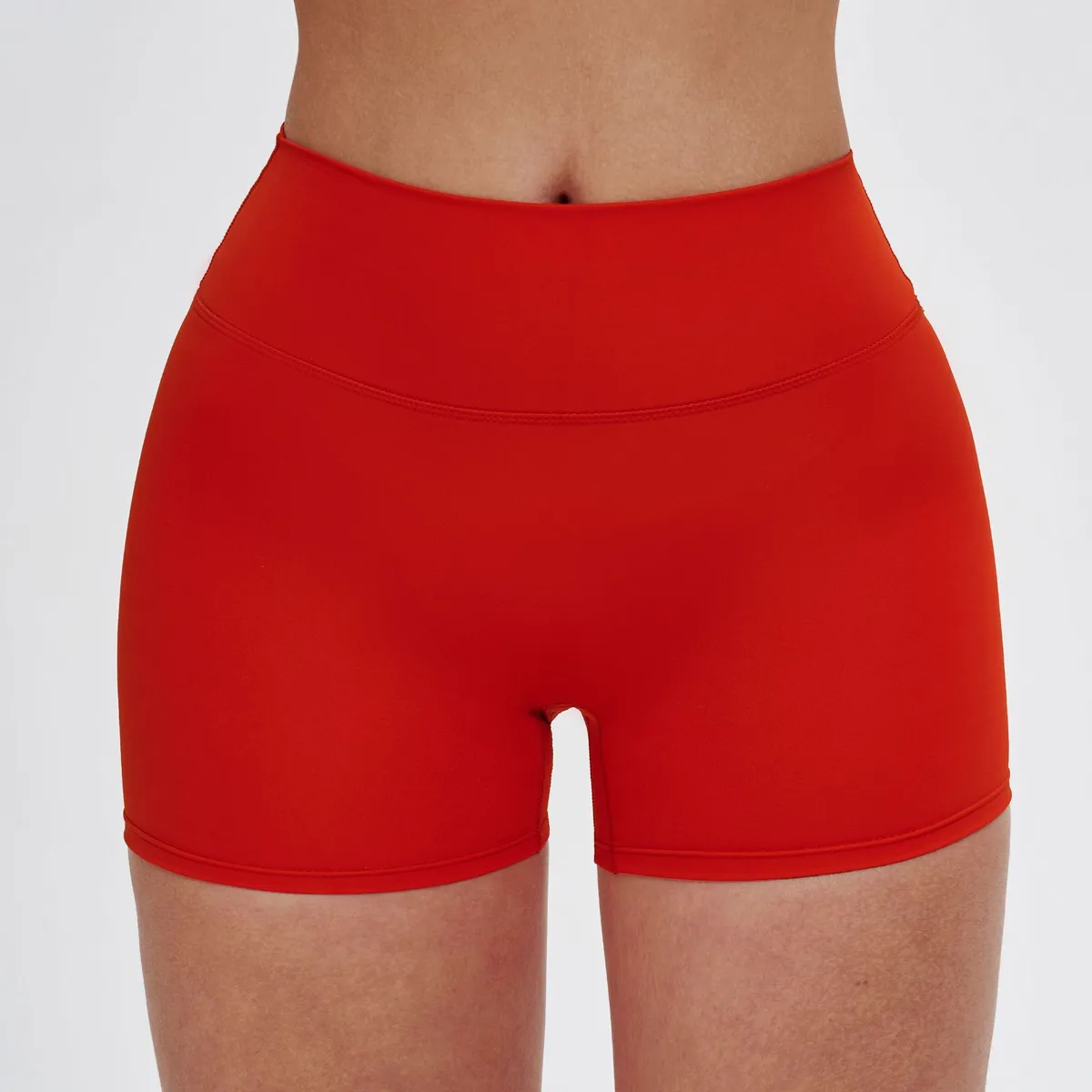 G TOP Rugged Tight Yoga Shorts with High Waist and Abdominal Support for Fitness, Designed for Tummy-tightening and Running.