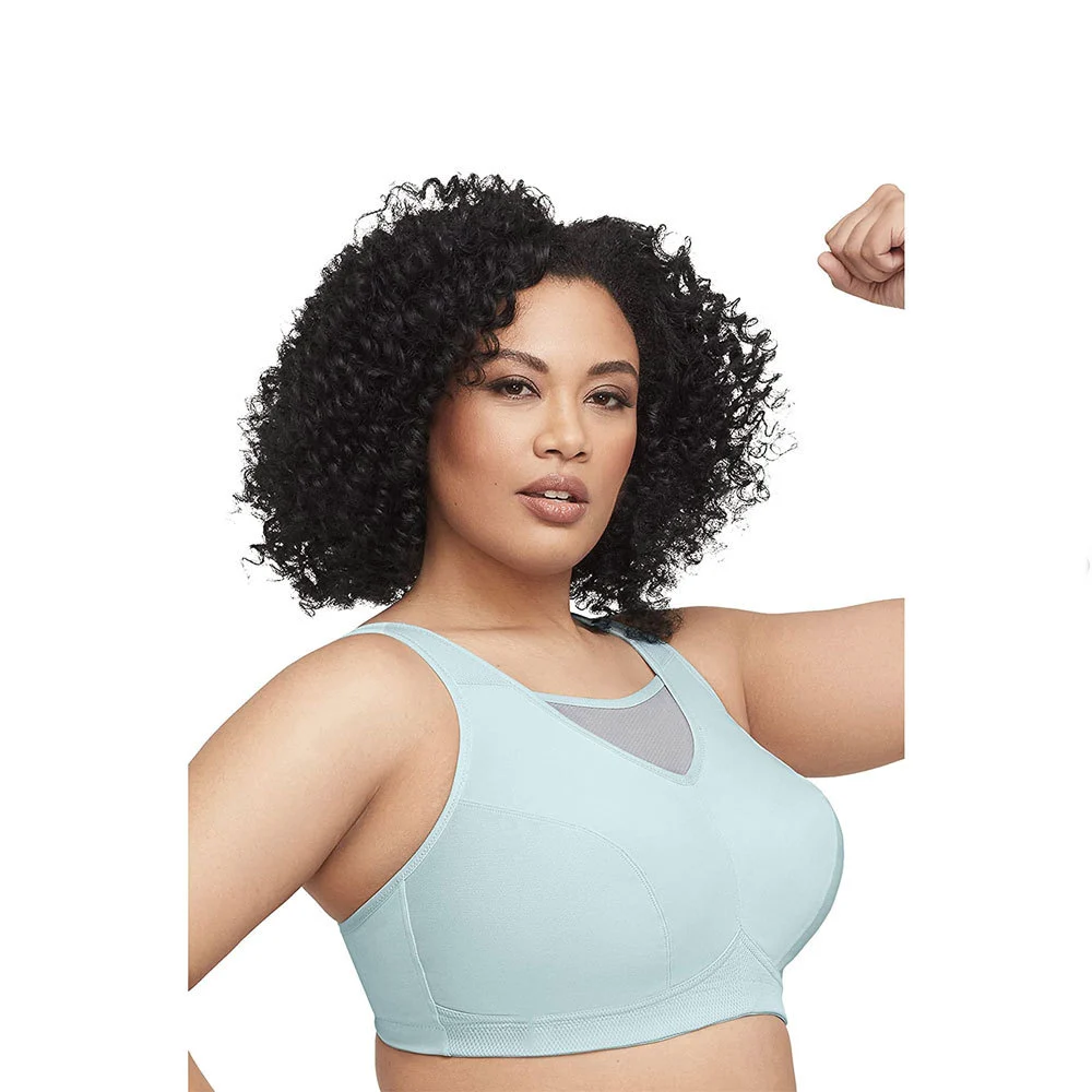 Wholesale Women's Plus Size Sports Bra Comfortable Cooling Yoga Bra with Mesh Inserts Breathable and Cool for Active Women