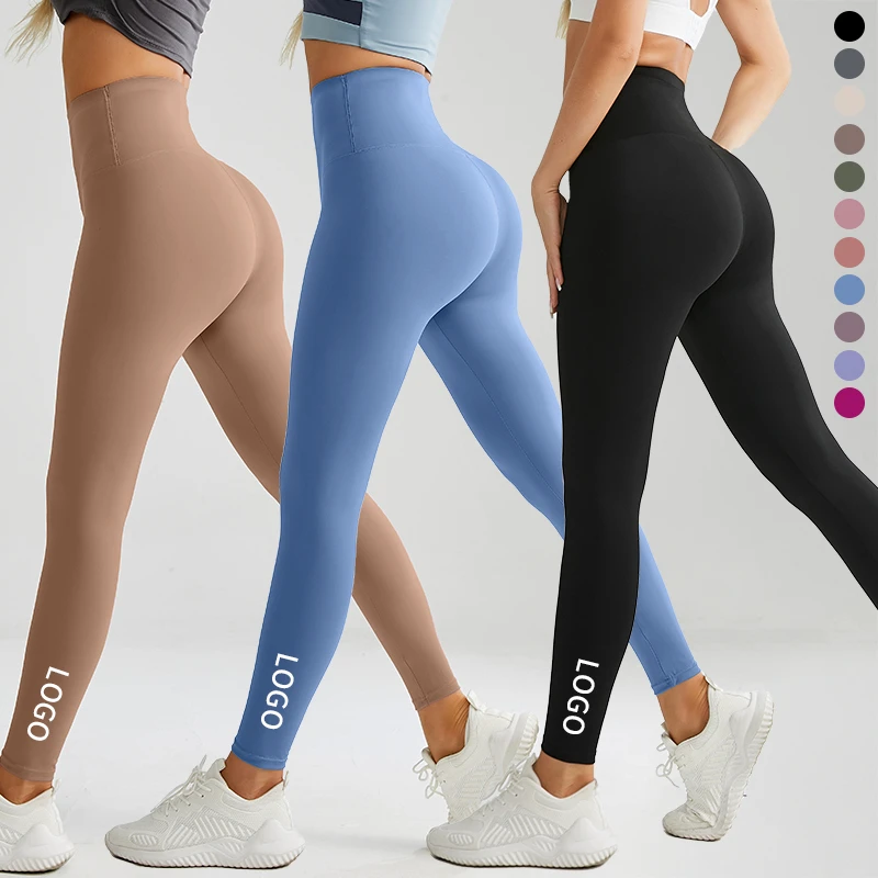 Wholesale Custom High Waist Sport Workout Yoga Pants For Women Soft Nylon Fitness Leggings Comfortable Stretch Print Pattern