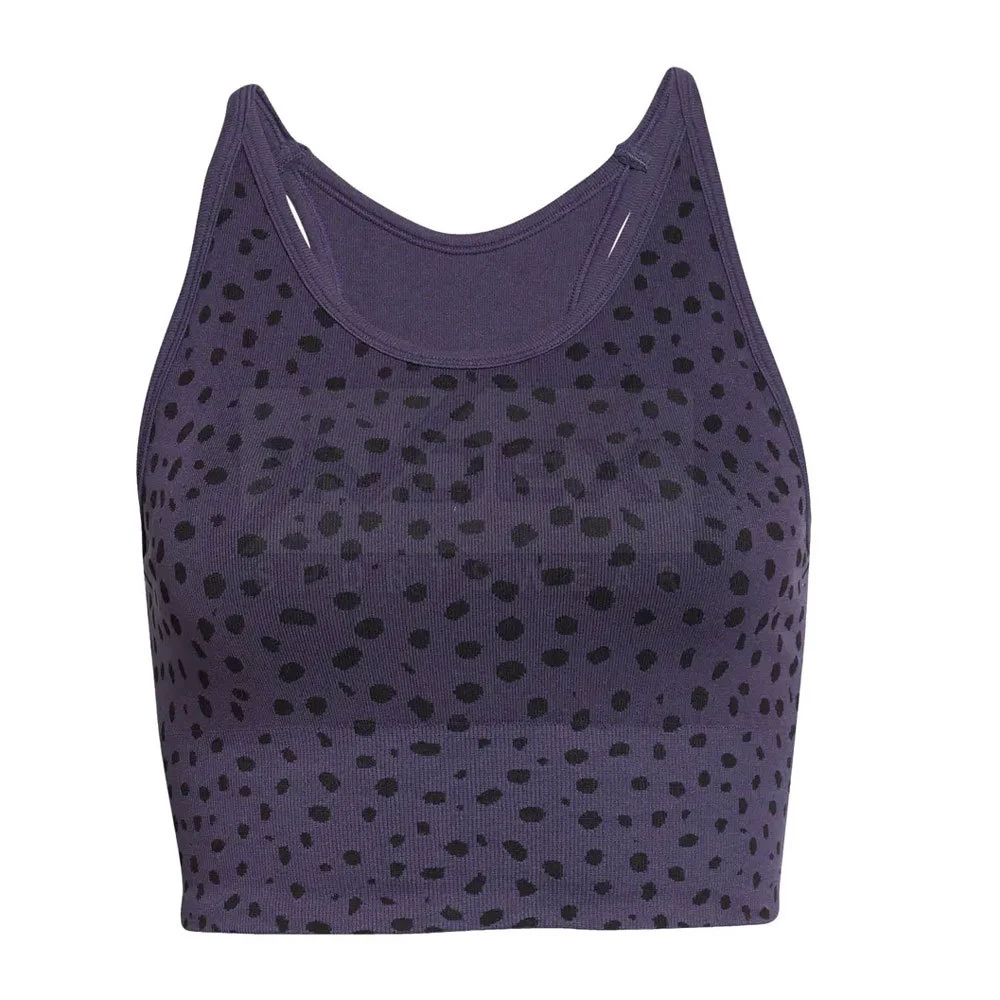 Women's Leopard Print Sports Bra Racerback Wire-Free Quick Dry Knitted Spandex Polyester Seamless All Seasons