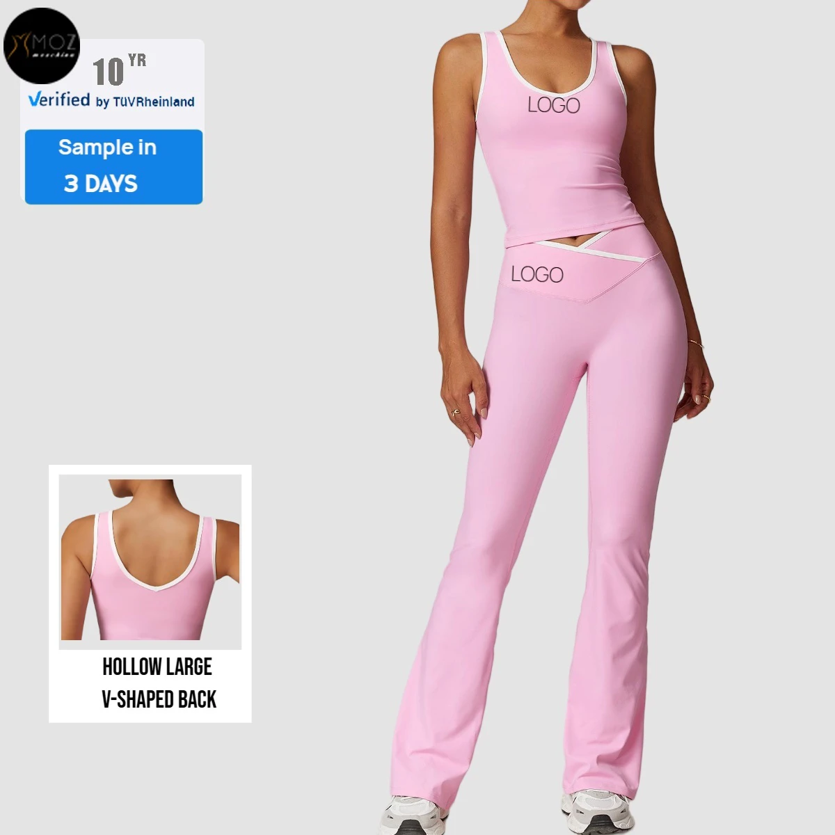 Women's Lightweight Breathable Reversible High-Waist 2-Piece Sports Yoga Set Four-Way Stretch Fitness Running Suit Elastic Waist