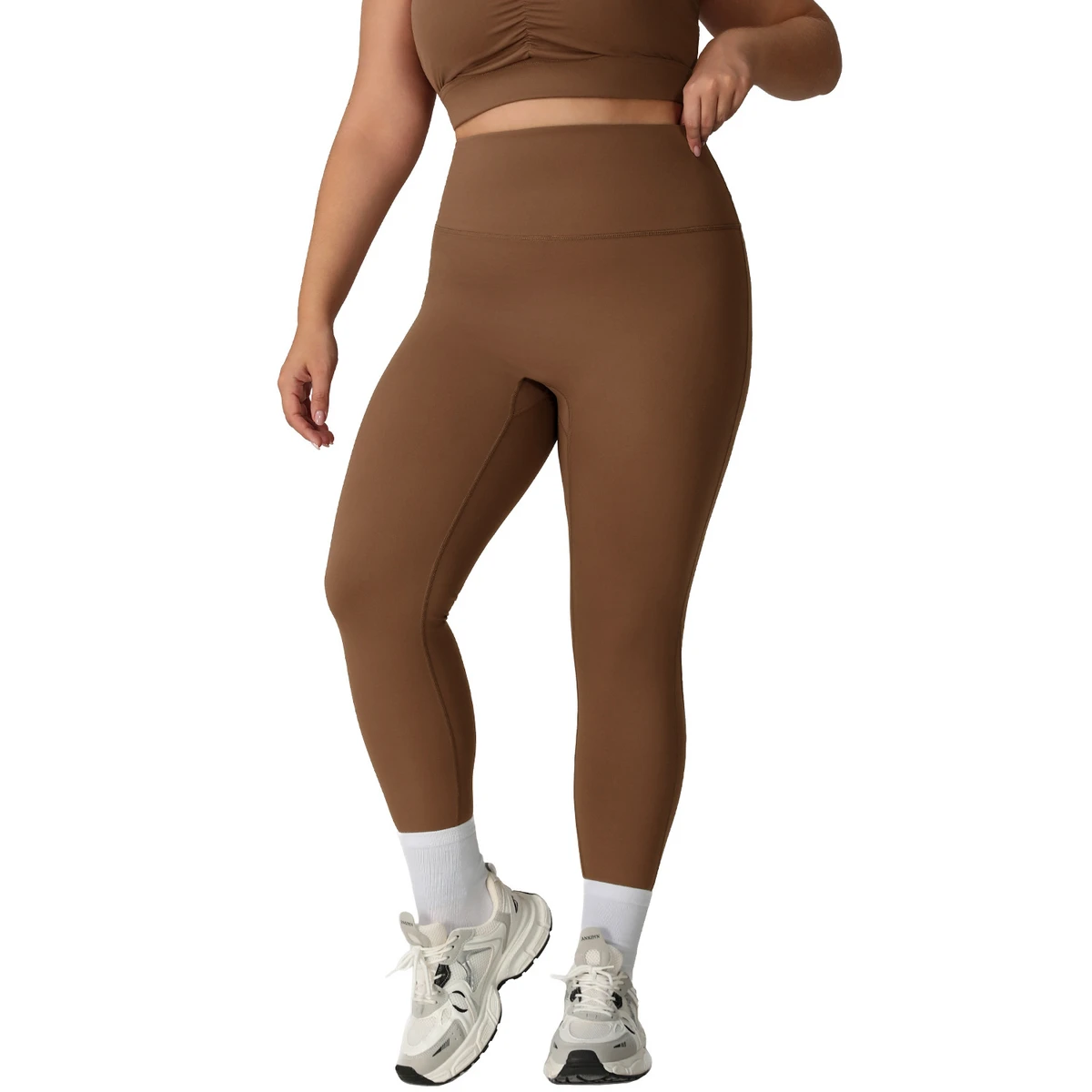 Large Size Women's High Waist Hip Lifting Yoga Pants Nylon Spandex Ankle-Length Fitness Sports Cropped Pants