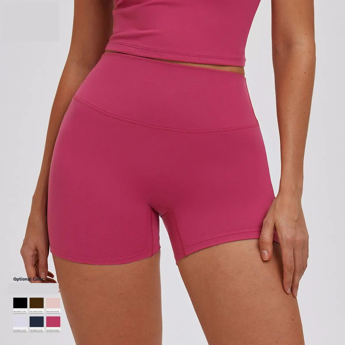 Women's High Waist Solid Stretchy Flowy Tight Lightweight Yoga Shorts Tummy Control Breathable Spandex/Nylon Knitted Shapewear