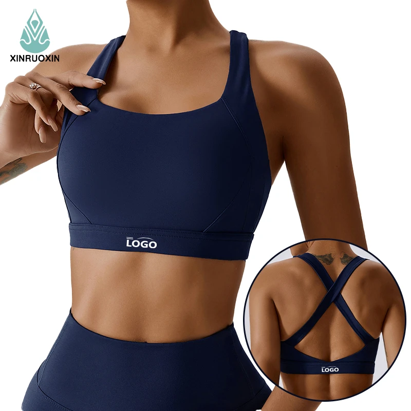 Best-selling Women's Breathable Yoga Back-supporting Cross-strap Wide-belt Bra Front for Shock-proof Running Outdoor Fitness