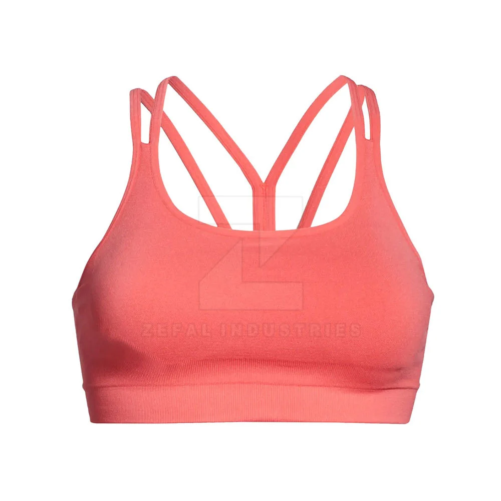 Wholesale Women's High Support Breathable Eco-Friendly Quick Dry Sports Bra Adjustable Straps Front Logo Customizable Options