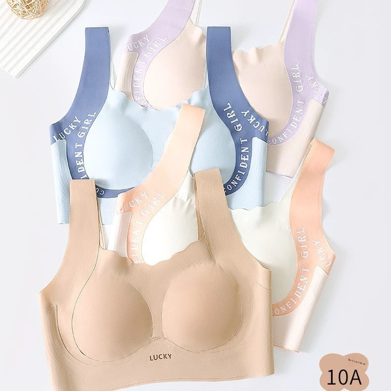 A28 # Teenage Girls' Underwear Junior High High School Foundation Liquid Invisible Seamless Sports Vest Developmental Period Bra