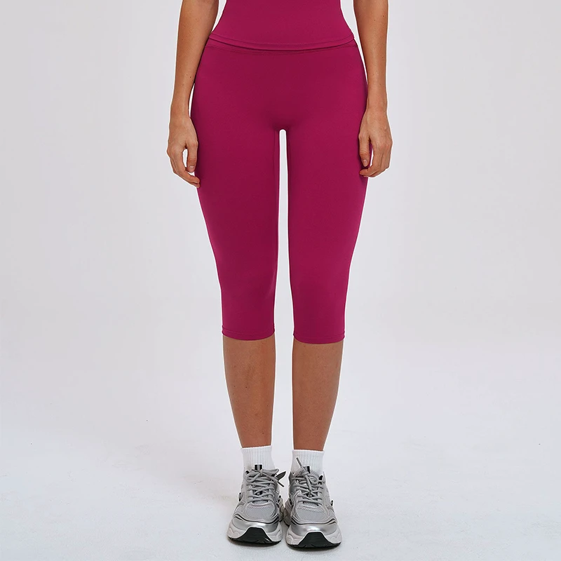 Wholesale Custom Logo Women's Sports Yoga Cropped Pants with High Waist for Slimming Fitting Running Outdoor Fitness Clothing