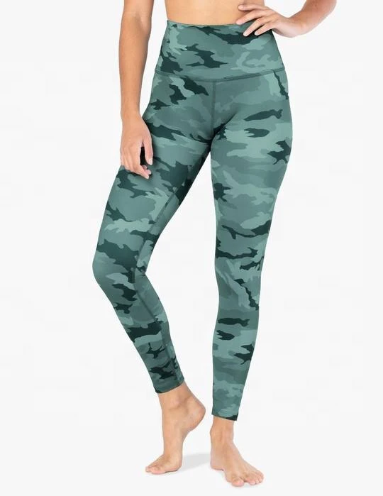Women's High Waist Yoga Leggings Printed Pattern Thick Tummy Control Eco-Friendly SMART FABRIC Workout Running Leggings Pockets