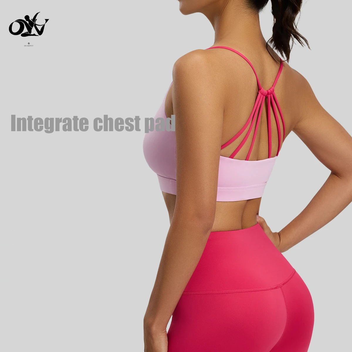 Color Blocking Cross Shoulder Straps Women Sports Bra Summer Lightweight Breathable Yoga Bras Shockproof Wholesale Soft Gym Top