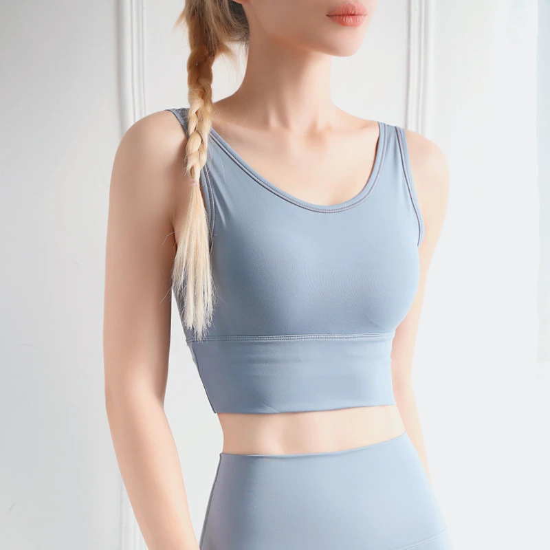 Fashion Custom Sports Bra With High Waist Running Shockproof Yoga Bra Fitness Tank Top Women