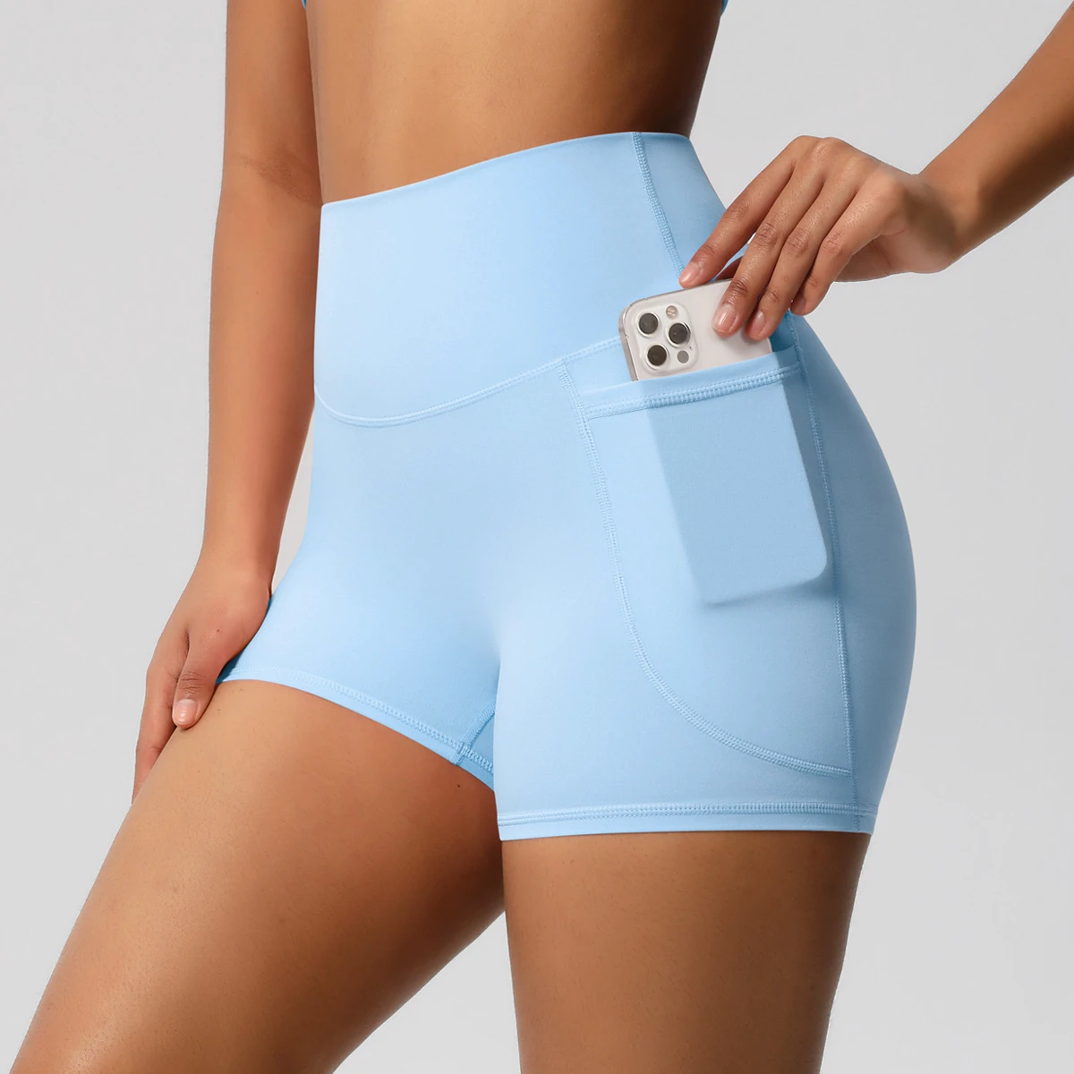 Women High Waist Tummy Control Yoga Shorts Seamless Scrunch Butt Lifting Gym Running Workout Activewear