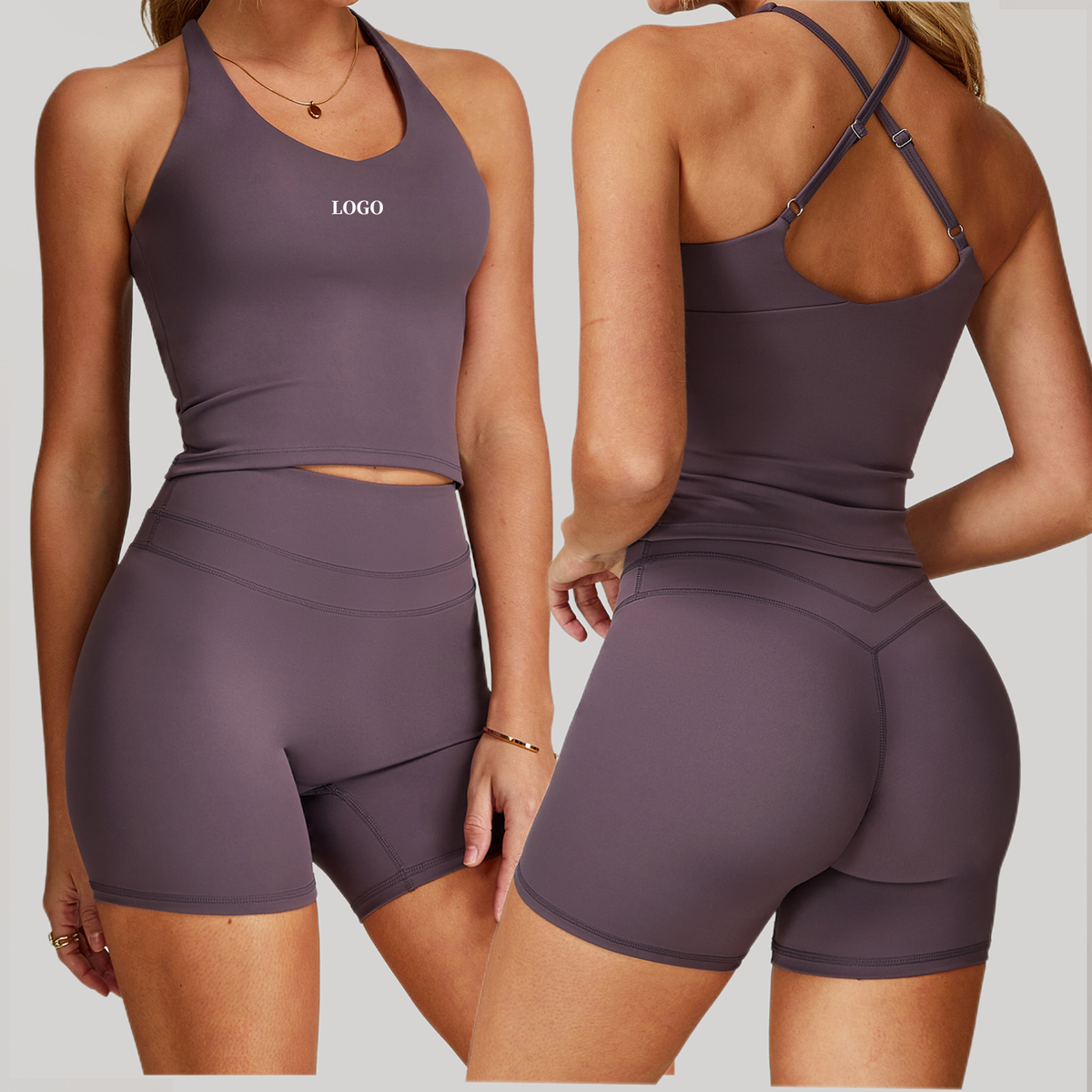 High Strength Workout Running Yoga Tank Top Running Vest Halter Quick Dry Tight High Support Sports Bra For Women