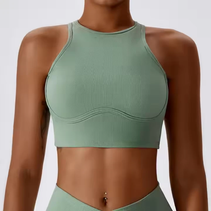 High-quality ODM OEM Women's High-neck Sports Bra Without Back Support for Fitness and Yoga Wear