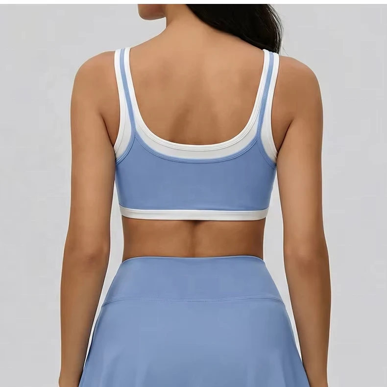 Women's Wide Straps Sport Bras Double Layer Straps Breathable Yoga&running Tank Tops