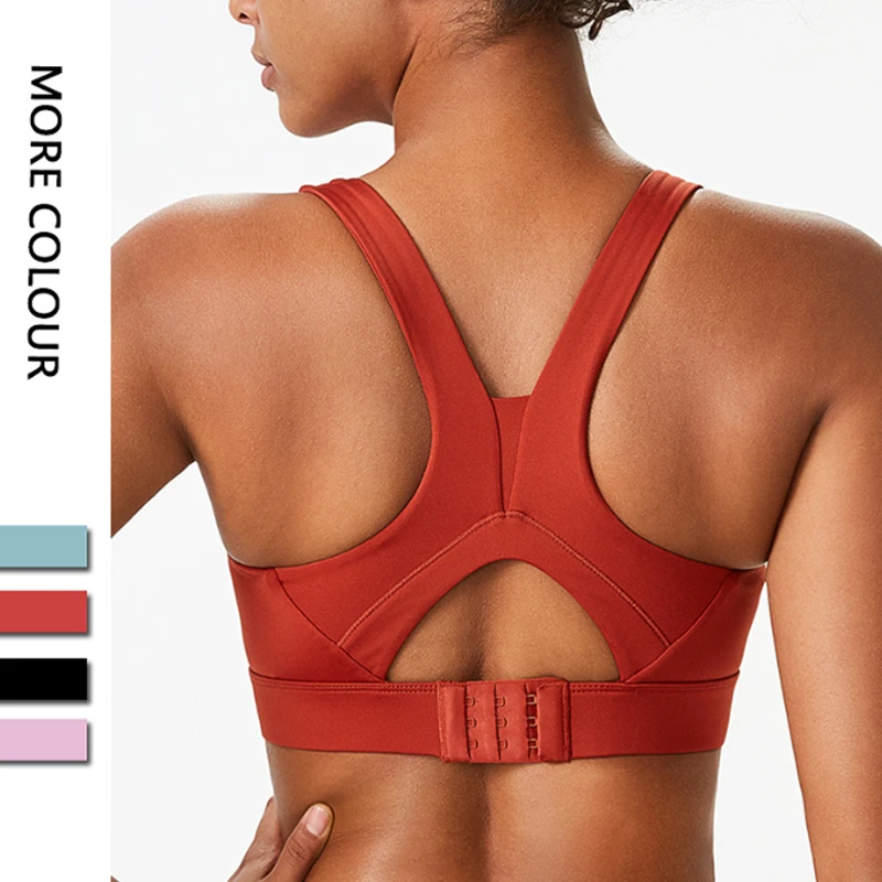 High Supportive Fitness Yoga Bra Quick Dry Breathable Gym Yoga Wear Shock Proof Push up Running Sports Bra for Women