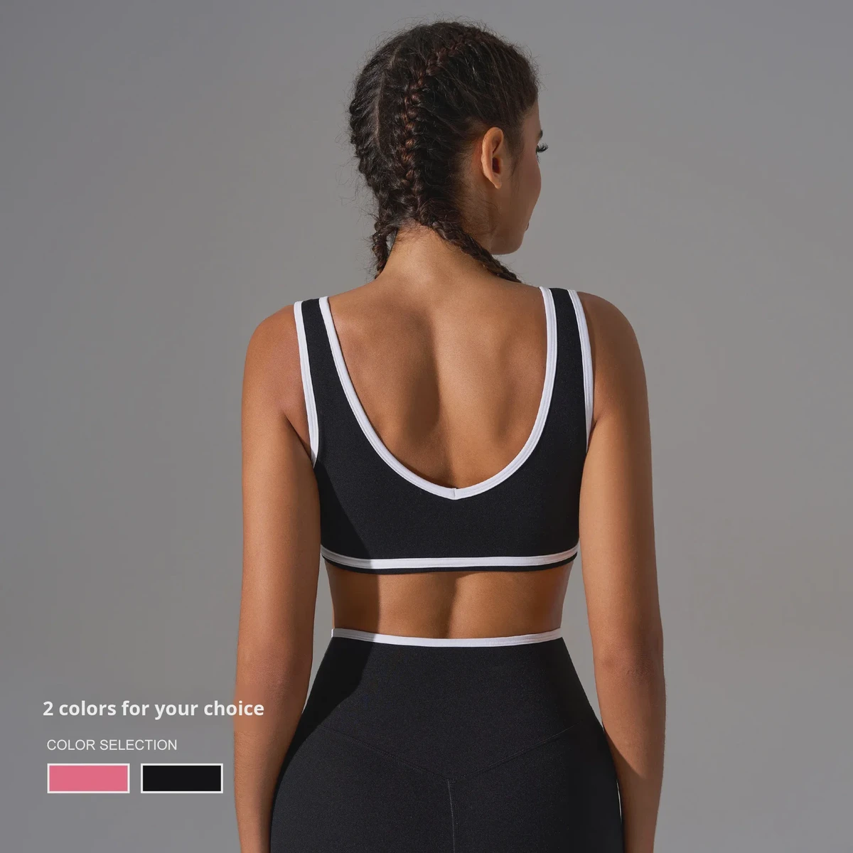 Fashionable Lightweight Color-Blocking Breathable Yoga Bra with High Support and Side Breast Collection for Women Dwx016