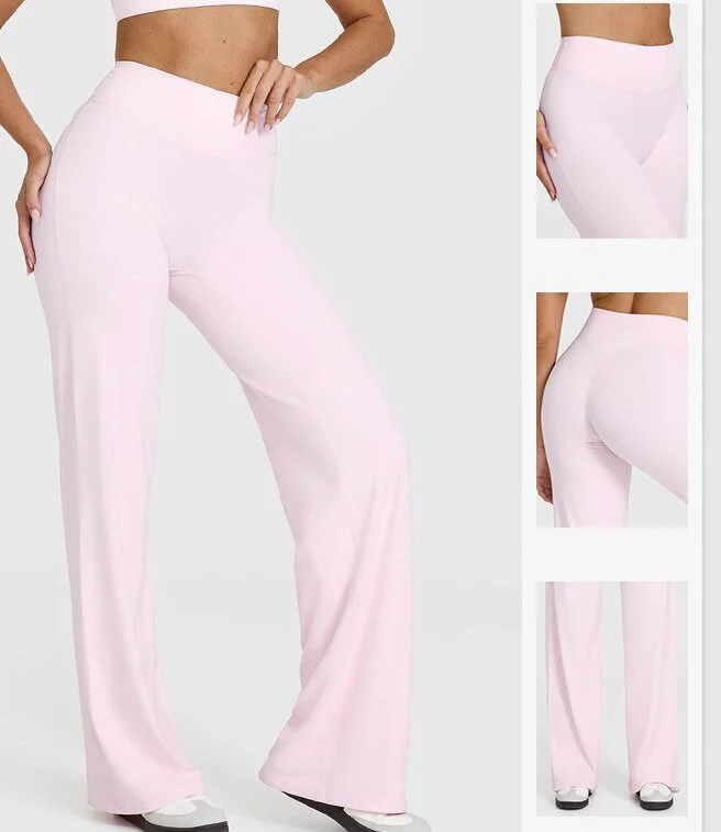 Butt Lifting Flare Pant High Waist Soft Jersey Jogging Wear Legging Straight Fitness Gym Life Dance Studio Club Women Yoga Pant