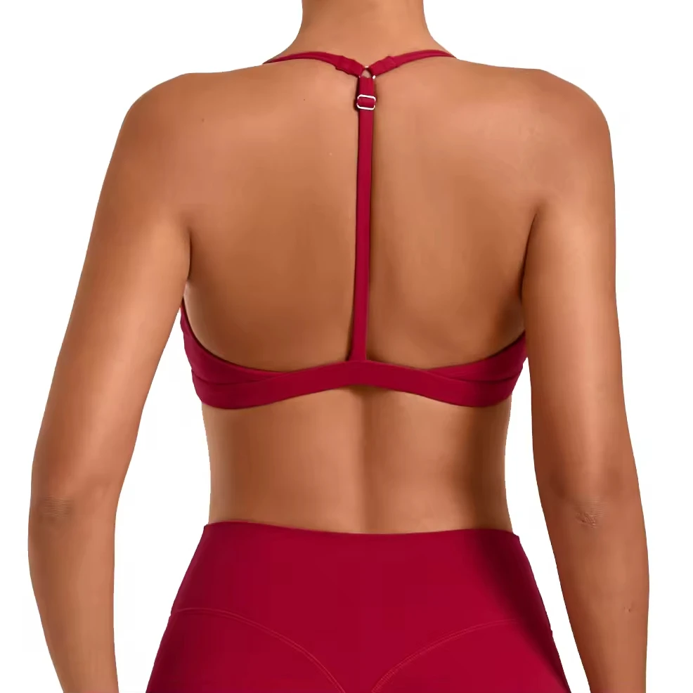 Wholesale Plus Size Padded Yoga Sports Bra High Support Spandex Breathable Comfortable Front Logo for Women