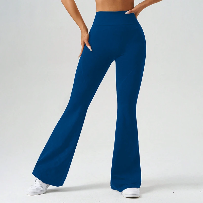Women's XXL High Waist Bootcut Yoga Pants Tummy Control Fitness Leggings Push-up Pockets Slimming Wide Leg For Spandex/Nylon