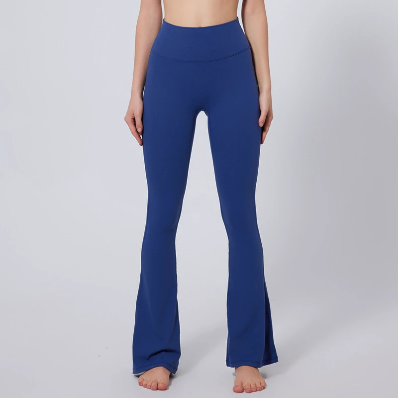 Wholesale Breathable No Front Seam Full Length Flare Leggings Women Tall Butt Scrunch Tummy Control Yoga Pants Spandex/Nylon XS