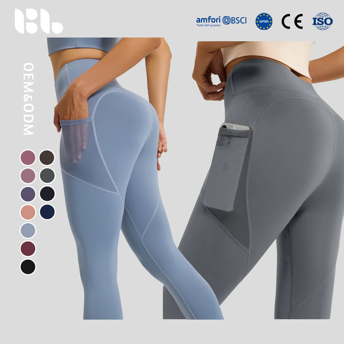 High Waist Nude Feel Yoga Leggings for Women With Side Pocket Stretchy Tummy Control Hip Lifting Fitness Workout Sports Pants