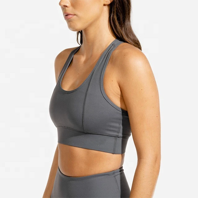 PIHA SPORTS Women's Sports Bra Padded Adjustable Racerback Strap Medium Support Spandex/Polyester Athletic Running Wireless Wrap
