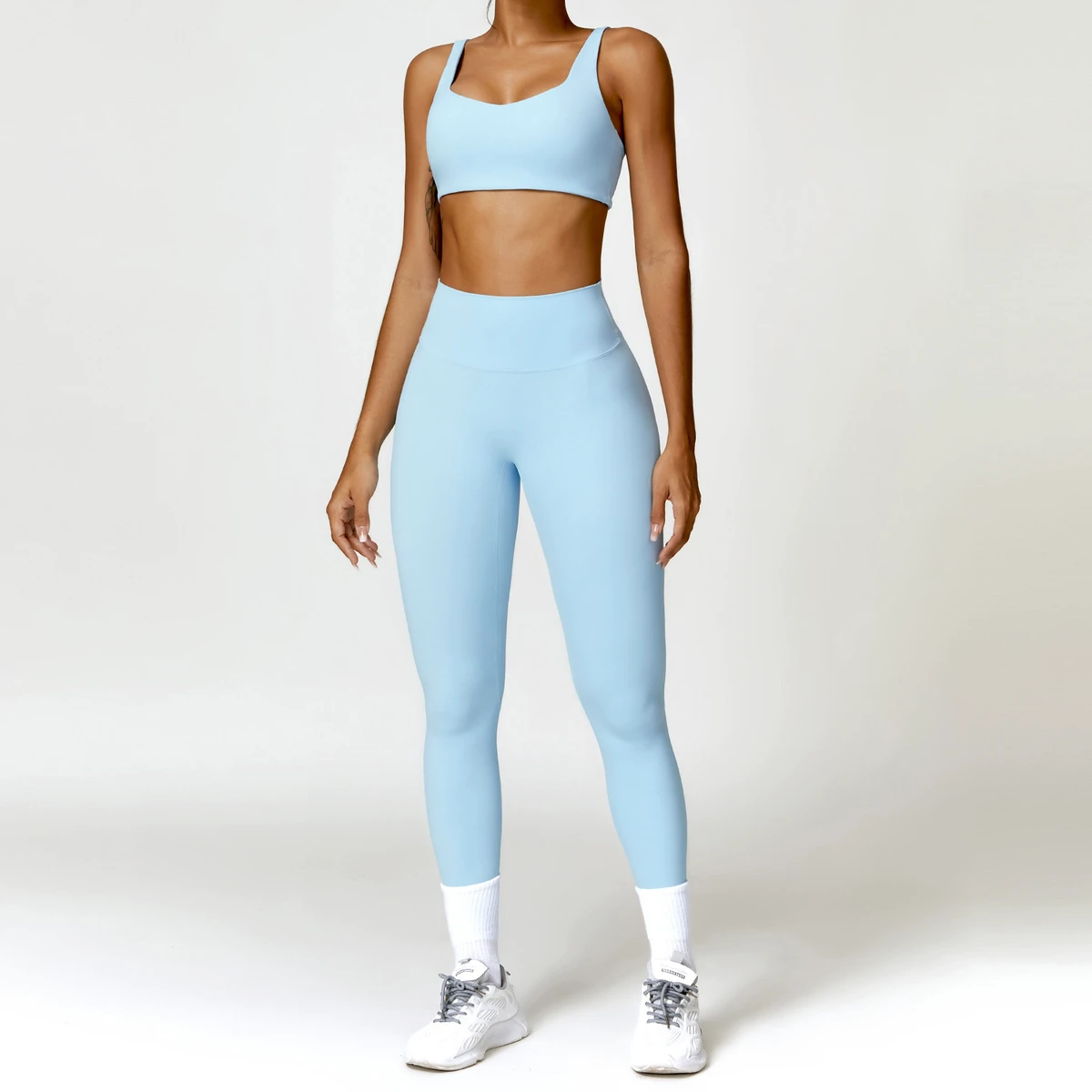 High-Waisted Quick-Dry Yoga Set, Nude-Feel Tight-Fit Sportswear for Women, Two-Piece Fitness Outfit