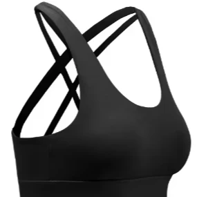 Women's One-piece Push-Up Wire-Free Seamless Breathable Quick Dry Sports Support Fitness Bra Cross Back Underwear