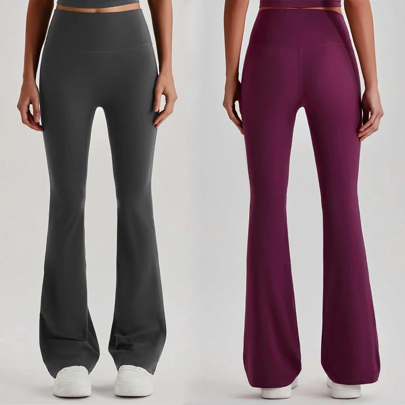 Non-See-Through High-Stretch Flare Leggings for Women Yoga Pants with Tummy Control & Booty Lifting Workout Bell Bottoms