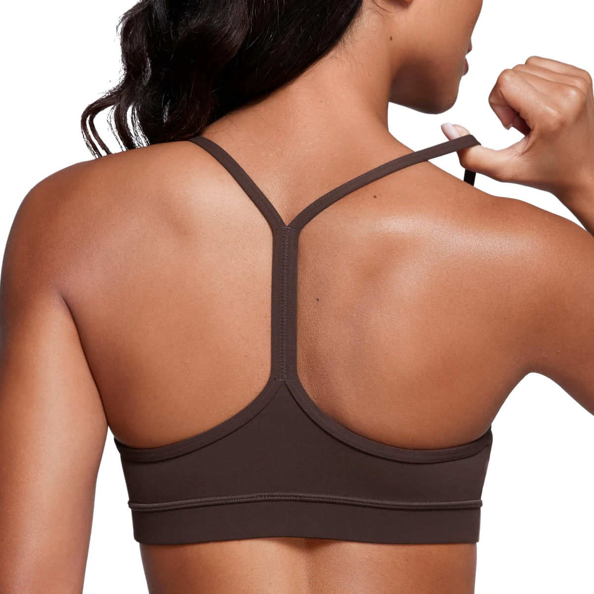 Tocreative Support Custom Womens Y Back Sports Bra - Padded Racerback Low Impact Spaghetti Thin Strap Workout Yoga Top