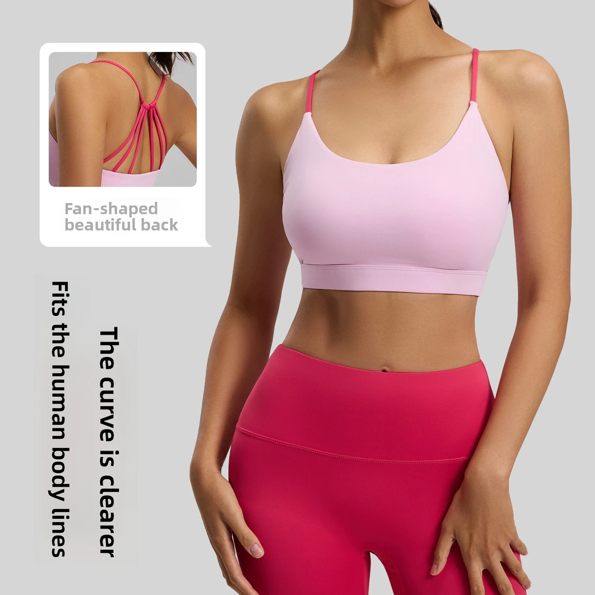 High Support Crisscross Strap Women's Sports Bra Summer Colorway Thin Shockproof Spandex/Polyester Active Wear Yoga