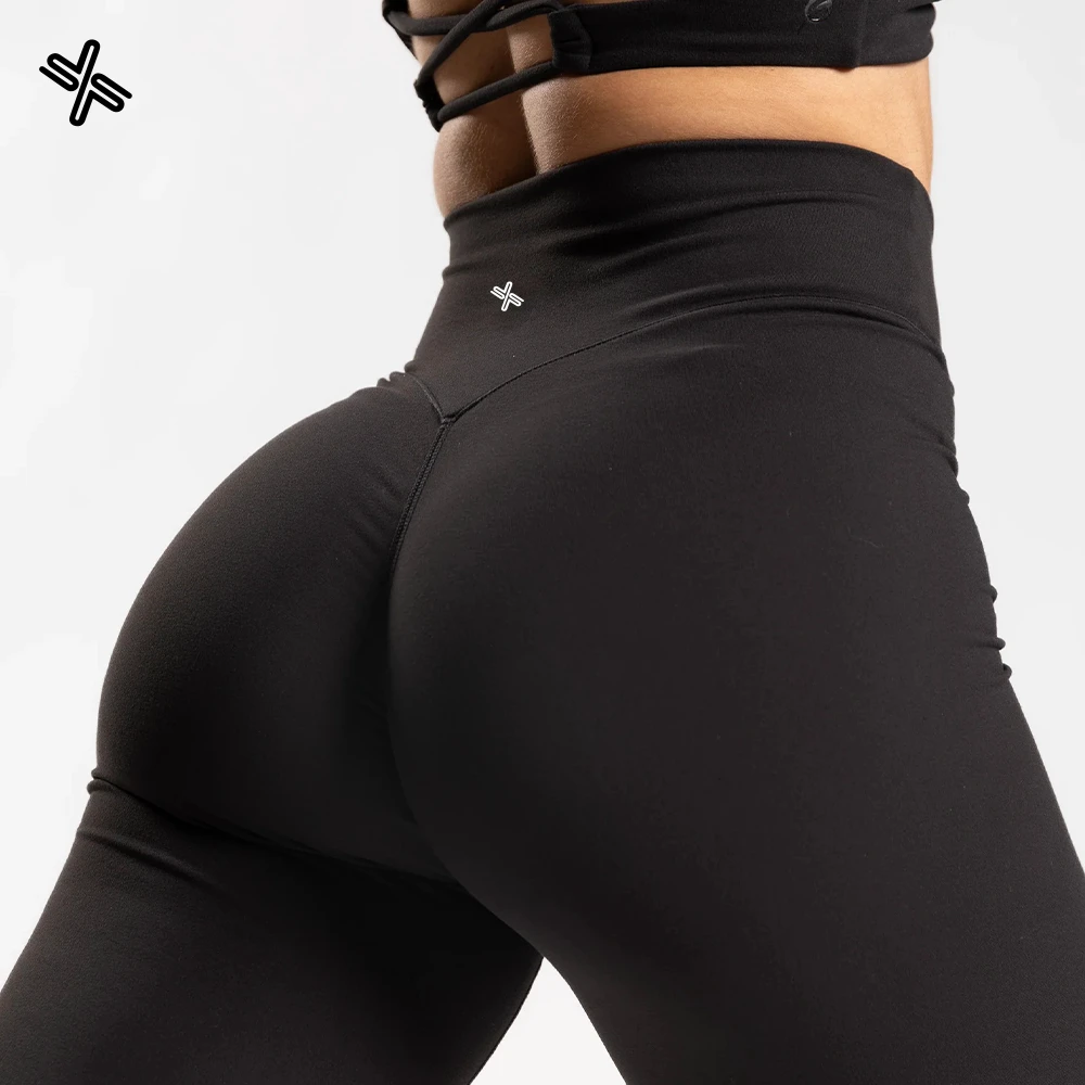 Custom Womens Crossover Waist Flared Yoga Leggings V Shape Butt Lifting 4 Way Stretch High Waist Bootcut Gym Workout Flare Pants