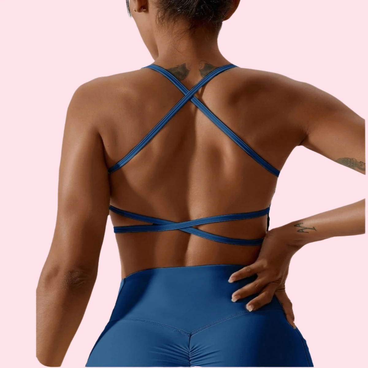 High Quality Quick-Drying Gym Tops Soft Breathable High Support Sport Yoga Bra with Removable Cups Back Cross Straps