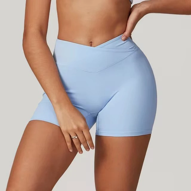Wholesale Custom Logo Yoga Shorts Women Fitness Shorts Running Shorts Breathable Sports Leggings High Waist Workout Gym Push Up